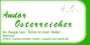 andor osterreicher business card